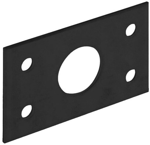 GB Plaat Voor Staartgrendel 40x66mm Zwart Gecoat