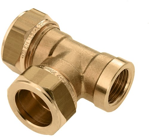 Bonfix Messing T-koppeling 22x22x1/2"