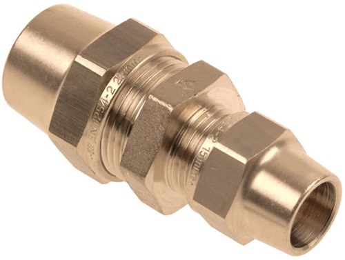 Bonfix Belgas Messing rechte verloopkoppeling 15x12mm