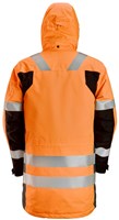 Snickers 1830 AllroundWork Waterdichte Parka Hi-Vis Klasse 3 Oranje-Grijs XS-1