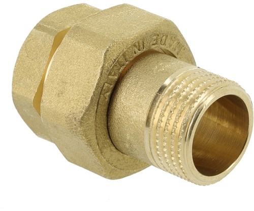 Bonfix Messing 3-del recht koppeling 1/2"x1/2"