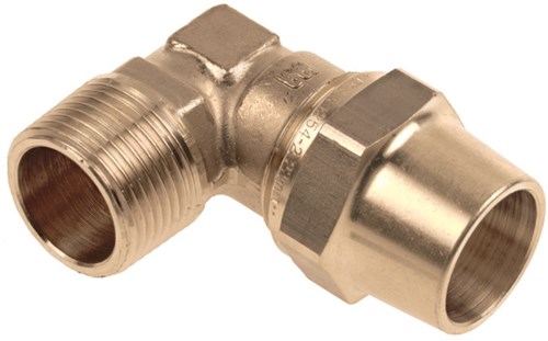 Bonfix Belgas Messing kniekoppeling 3/4"x22mm