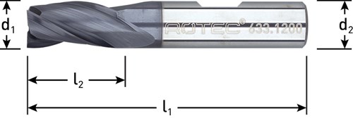 Rotec Universeelfrees 4x8mm VHM Gecoat (1 Stuks)-2
