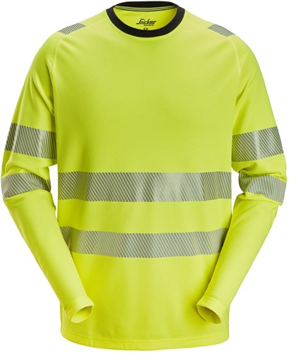 Snickers 2431 T-Shirt met Lange Mouwen Hi-Vis Klasse 2 Geel XS