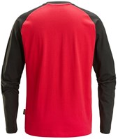 Snickers 2450 Tweekleurig T-Shirt met Lange Mouwen Chili Rood-Zwart XS-1
