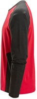 Snickers 2450 Tweekleurig T-Shirt met Lange Mouwen Chili Rood-Zwart XS-2