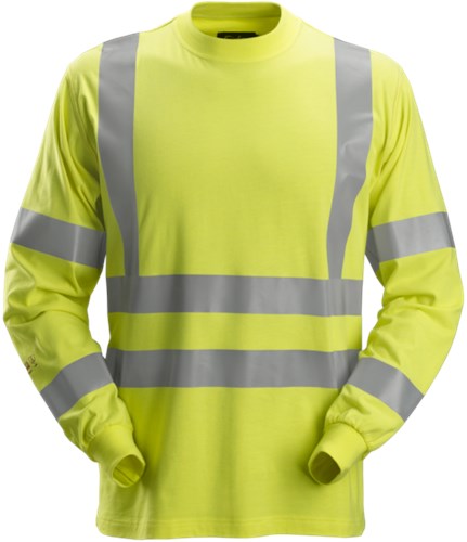 Snickers 2461 ProtecWork T-Shirt met Lange Mouwen Hi-Vis Klasse 3 Geel XS