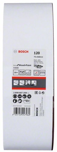 Bosch X440 Schuurband 75x533mm P120 (10 Stuks)-2