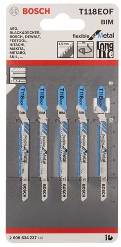 Bosch T118EOF Decoupeerzaagblad Flexible for Metal (5 Stuks)-2