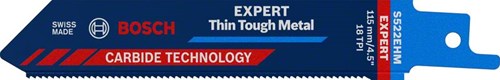 Bosch S522EHM Expert Reciprozaagblad Thin Tough Metal (1 Stuks)