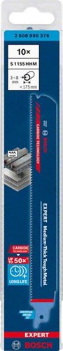 Bosch S1155HHM Expert Reciprozaagblad Medium-Thick Tough Metal (10 Stuks)-2