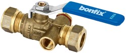 Bonfix Kogelkraan Met aftapgelegenheid 12x12mm