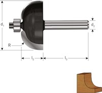 Rotec Holprofielfrees 21,5x9,5mm R6 8mm Met Geleidelager Gold-Line-2