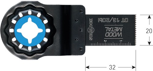 Rotec OT 13/20bi, BIM invalzaagblad Hout/Metaal, Starlock (5 Stuks)-2