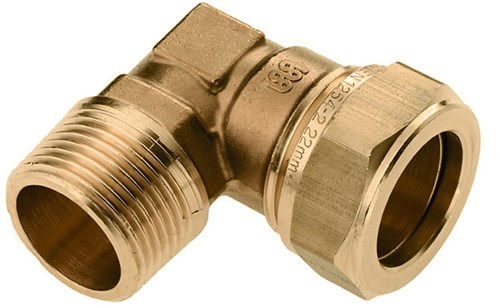 Bonfix Messing Kniekoppeling 3/4"x28mm