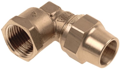 Bonfix Belgas Messing kniekoppeling 3/8"x15mm