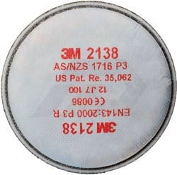 3M 2138 P3 Stoffilter Voor 6000 & 7000 Serie Maskers