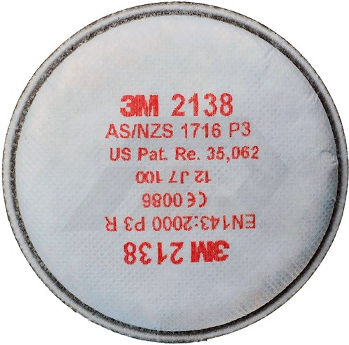 3M 2138 P3 Stoffilter Voor 6000 & 7000 Serie Maskers