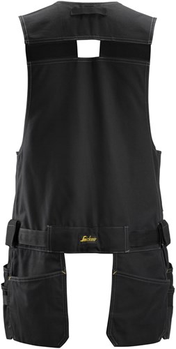 Snickers 4254 AllroundWork Canvas Stretch Gereedschapsvest met Holsterpockets Zwart XS-2