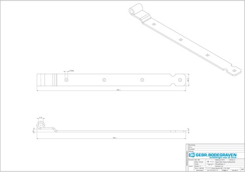 GB Heng 500x40mm Voor Vlakwerk Voor Pen Ø16 Zwart Gecoat-2