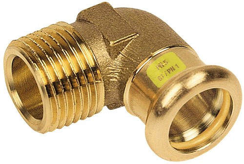 Bonfix Perskoppeling Koper Gas Kniekoppeling 90° 1/2"x14mm