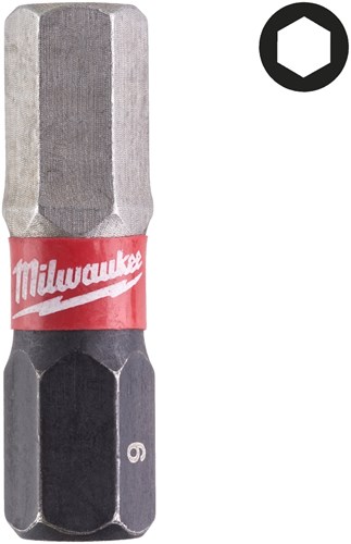 Milwaukee Schroefbit Shockwave Hex6 25mm (2 stuks)