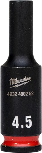 Milwaukee Krachtdop Shockwave 1/4" Lang 4,5mm