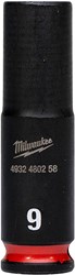 Milwaukee Krachtdop Shockwave 1/4" Lang 9mm