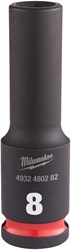 Milwaukee Krachtdop Shockwave 3/8" Lang 8mm