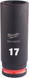 Milwaukee Krachtdop Shockwave 3/8" Lang 17mm