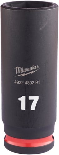 Milwaukee Krachtdop Shockwave 3/8" Lang 17mm