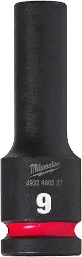 Milwaukee Krachtdop Shockwave 1/2" lang 9mm