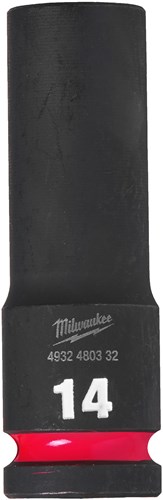 Milwaukee Krachtdop Shockwave 1/2" lang 14mm