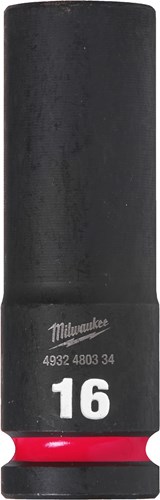 Milwaukee Krachtdop Shockwave 1/2" lang 16mm