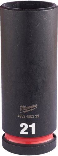 Milwaukee Krachtdop Shockwave 1/2" lang 21mm