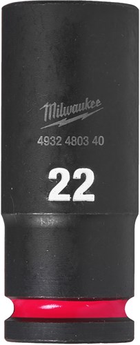 Milwaukee Krachtdop Shockwave 1/2" lang 22mm