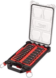 Milwaukee PACKOUT Doppenset Shockwave 3/8 lang (19-delig)