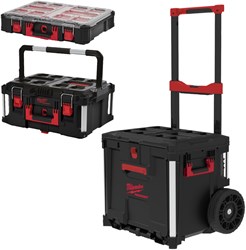 Milwaukee PACKOUT 3 pcs set rollende koffer met lade
