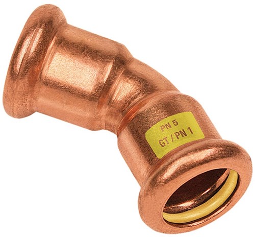 Bonfix Perskoppeling Koper Gas Bocht 45° 15x15mm