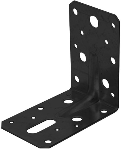 GB Hoekanker 90x90mm Met Ril Zwart Gecoat