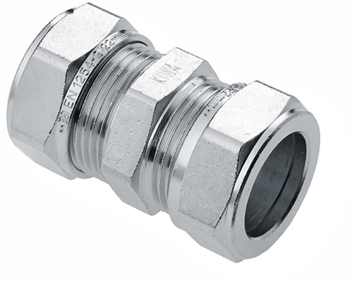 Bonfix Vernikkelde Rechte koppeling 22x22mm