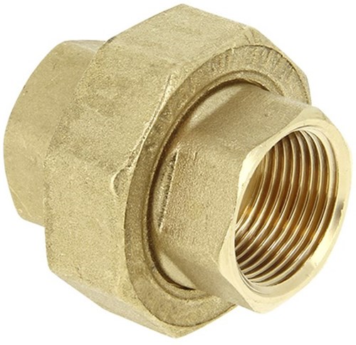 Bonfix Messing 3-del recht koppeling 1 1/4"