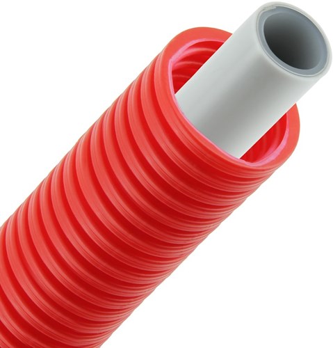 Bonfix Alu-pers Systeembuis Met Rode Mantel 20x2,0mm (Op 50 Meter Rol)
