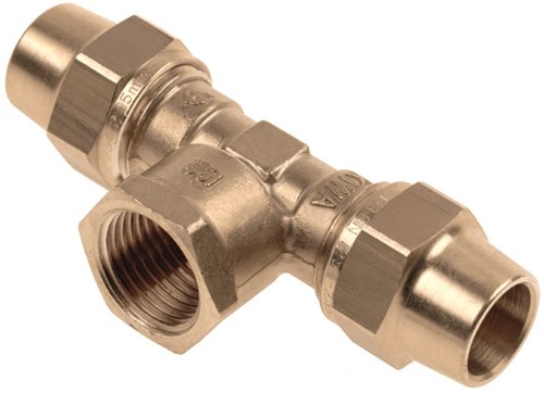 Bonfix Belgas Messing T-stuk 22x1/2"x22mm