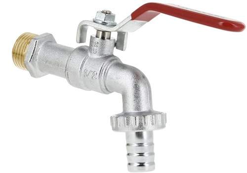 Bonfix Tapkraan met rode hendel  en slangaansluiting 1/2"