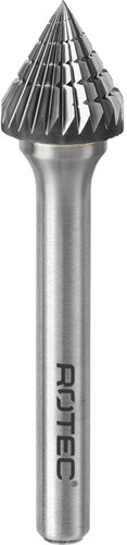 Rotec Stiftfrees 9,6x8mm HM Kegelvorm 60¡ Model J [Z3] Spiraalvertanding