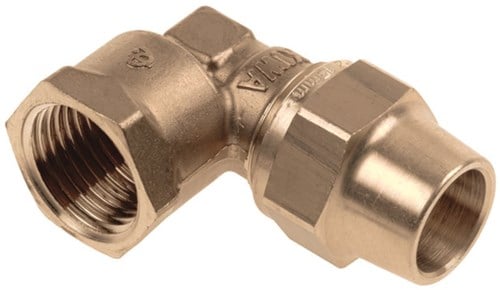 Bonfix Belgas Messing kniekoppeling 1/2"x15mm
