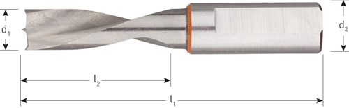 Rotec Drevelboor 4x57,5mm Linksdraaiend Blind VHM-2