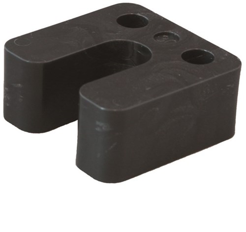 GB Drukplaat 30x70x70mm Zwart Met Sleuf Kunststof