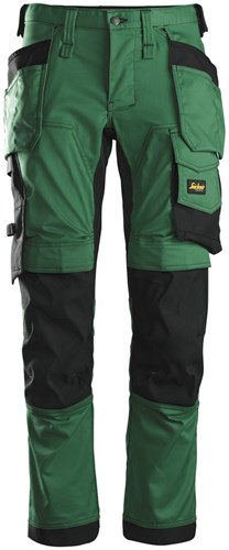 Snickers 6241 AllroundWork Stretch Werkbroek met Holsterpockets Bos Groen-Zwart 062